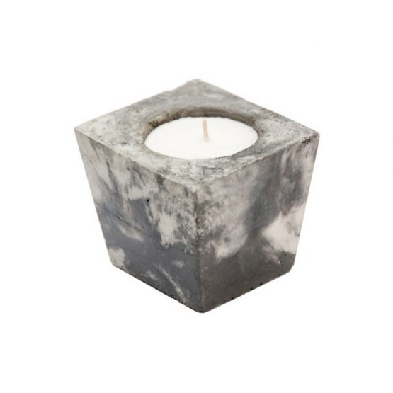 Small square concrete candle